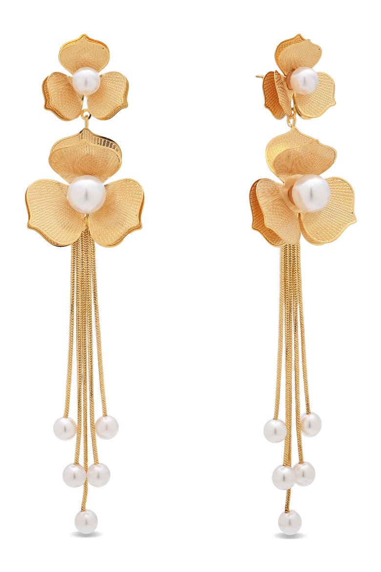 Romina Bloom Statement Earrings, Main, color, GOLD