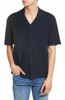 rag & bone Men's Avery Engineered Knit Organic Cotton Button-Up Shirt