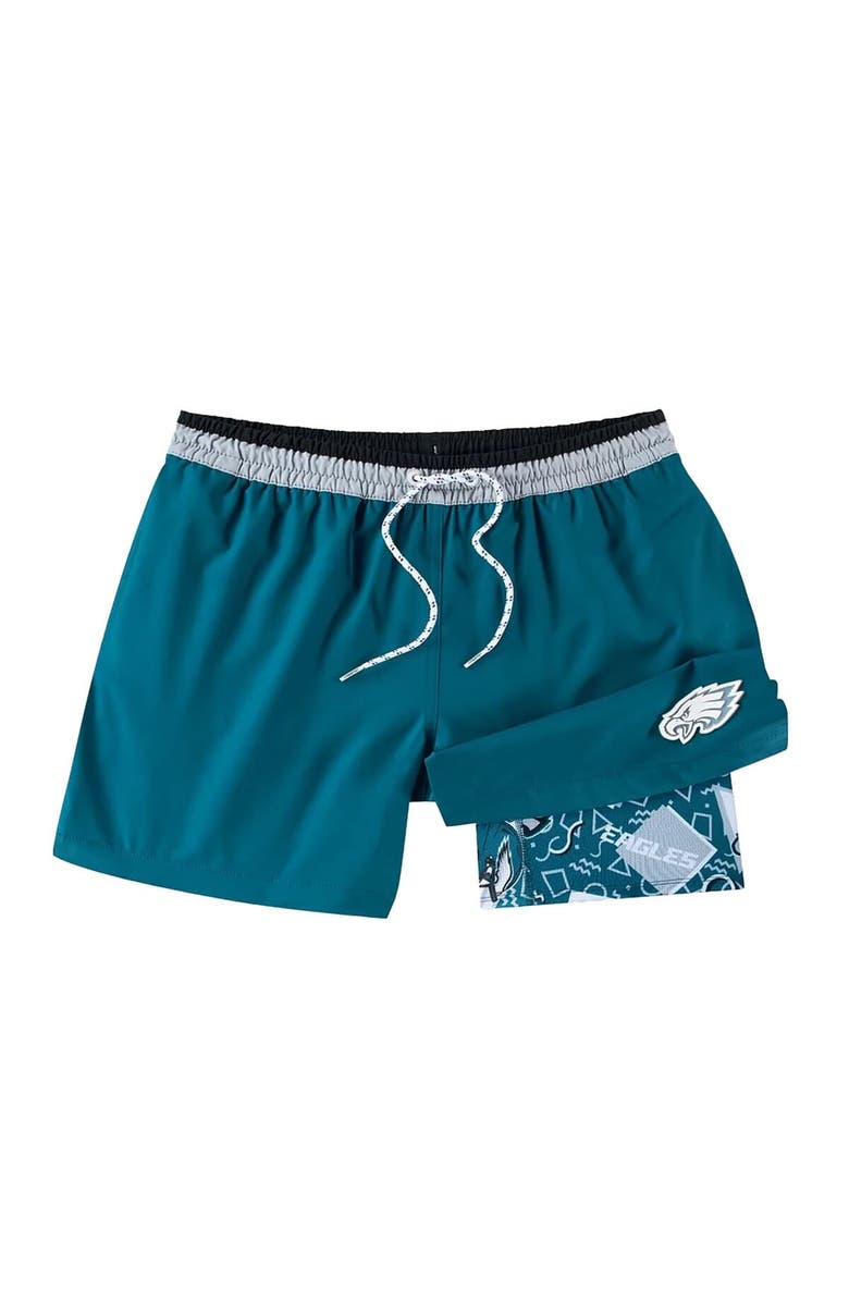 Chubbies Men's Chubbies Green Midnight Philadelphia Eagles The Secret Lined Swim Trunks, Main, color, Green