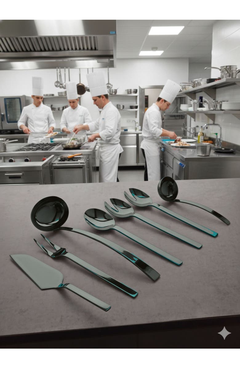 Mepra Stile By Pininfarina Serving Set - 7 Pieces, Alternate, color, Black Gold