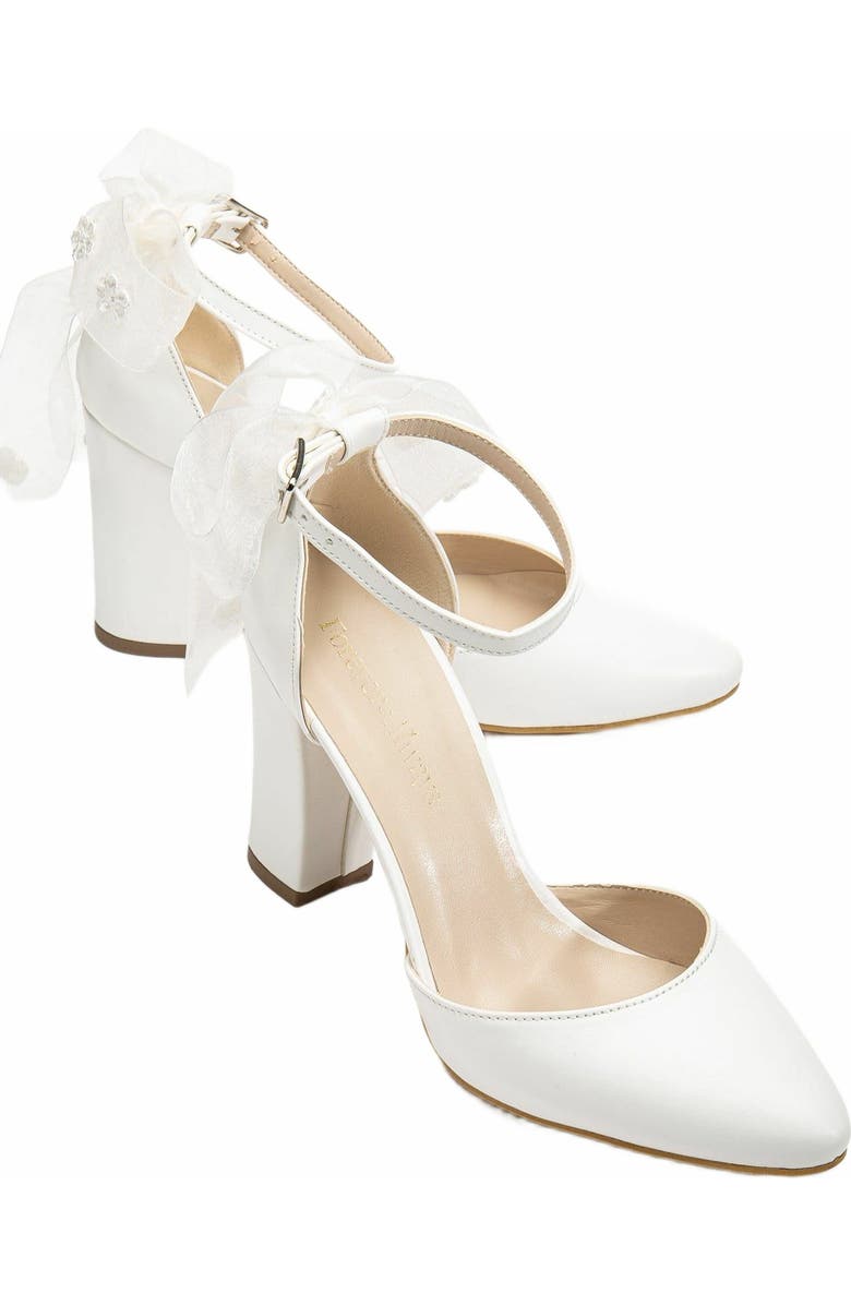 Forever & Always Shoes Lilly Bridal Shoes with Lace Back Bow, Main, color,