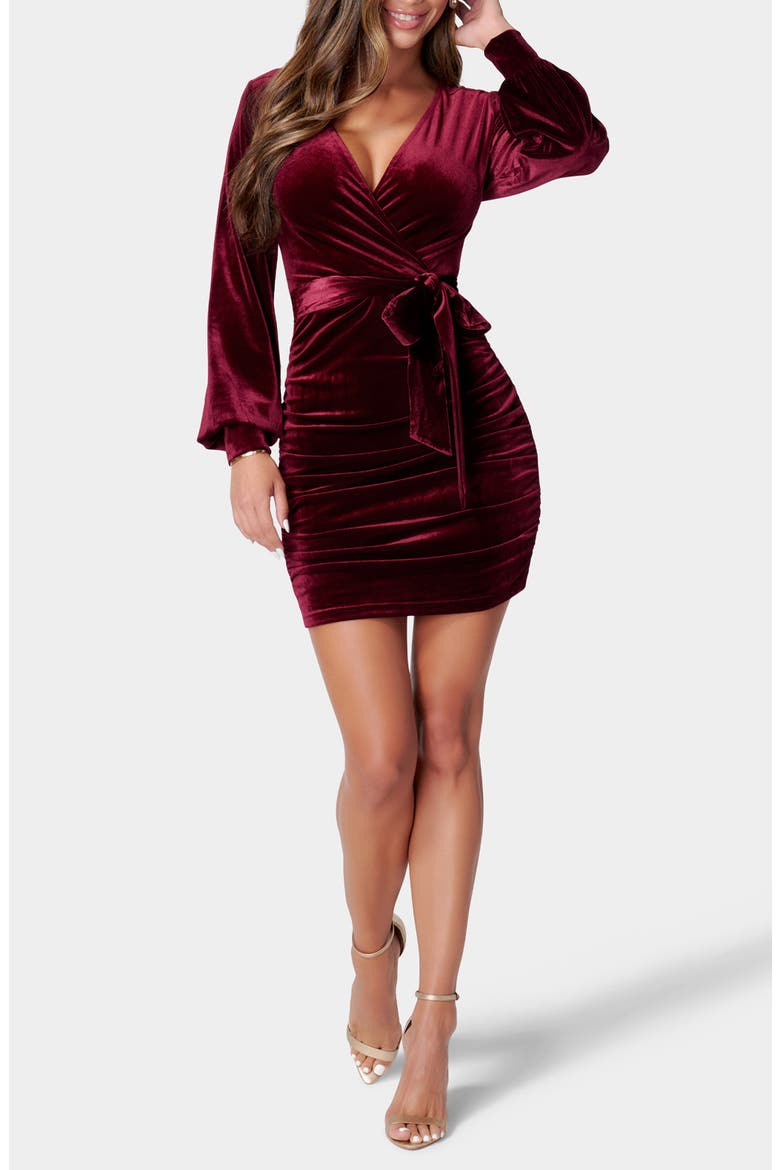 Velvet Utility Minidress, Main, color, MERLOT