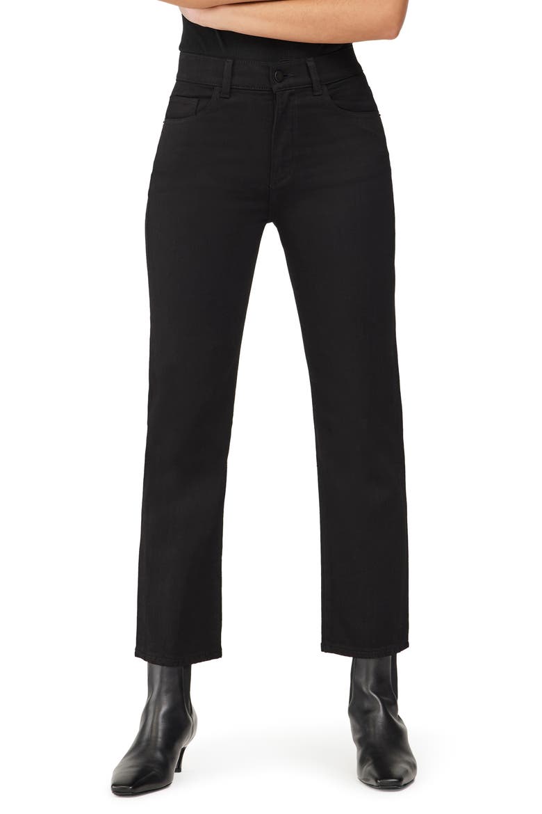 Patti High Waist Ankle Straight Leg Jeans, Main, color, RAVEN