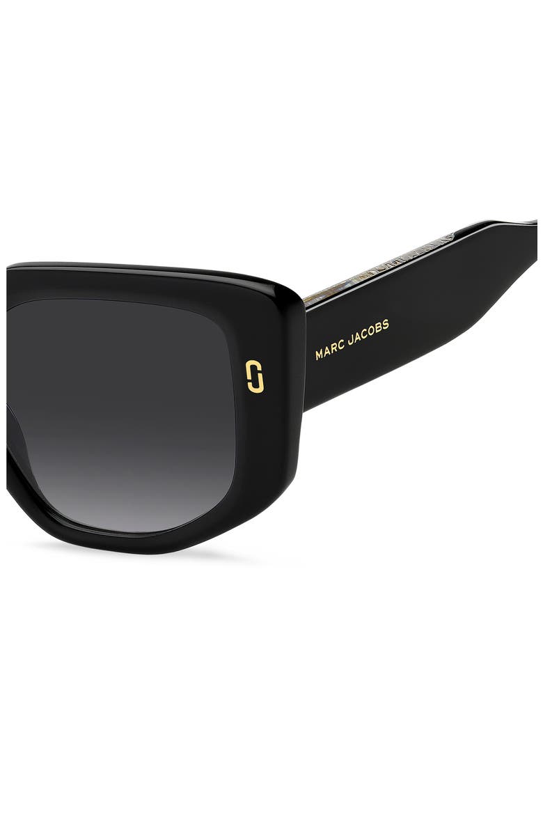 52mm Gradient Square Sunglasses, Alternate, color, BLACK/ DARK GREY SF