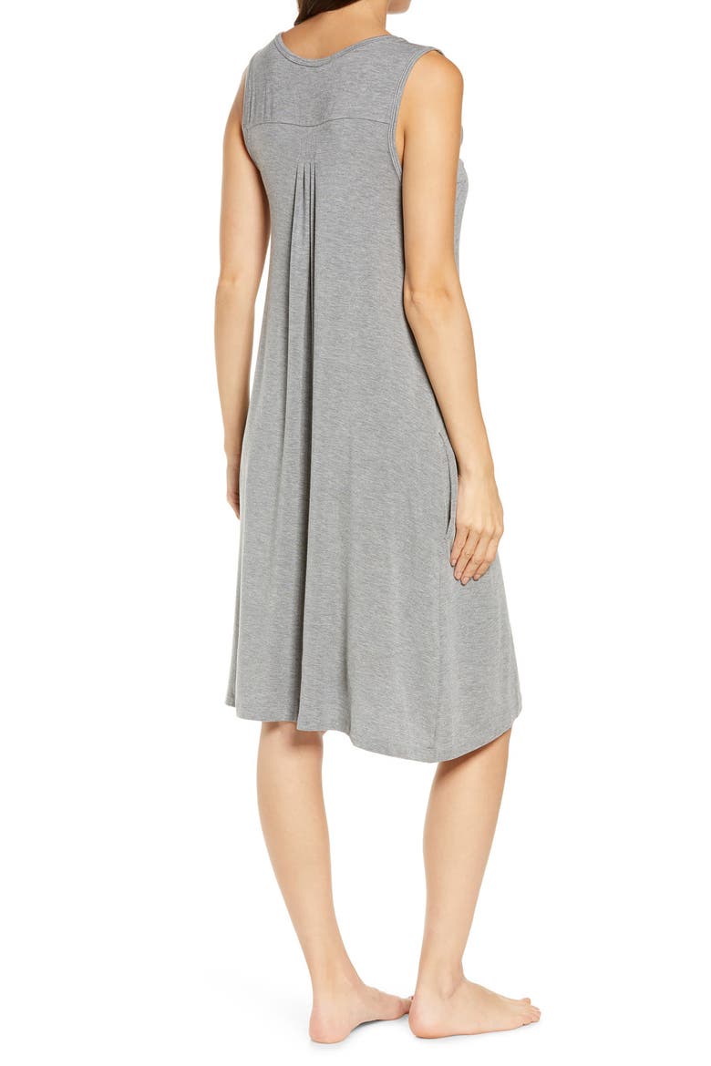Caty Soft Pleat Nightgown, Alternate, color, GREY