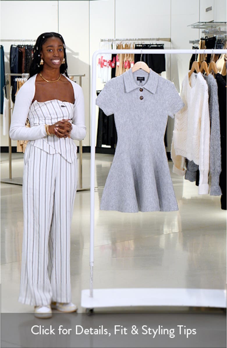 Lexter Fit & Flare Polo Sweater Minidress, sales video thumbnail