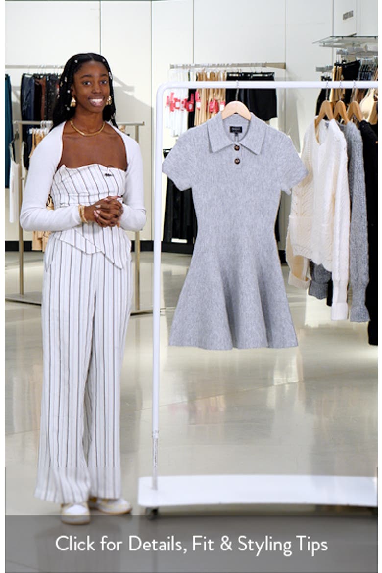 Lexter Fit & Flare Polo Sweater Minidress video