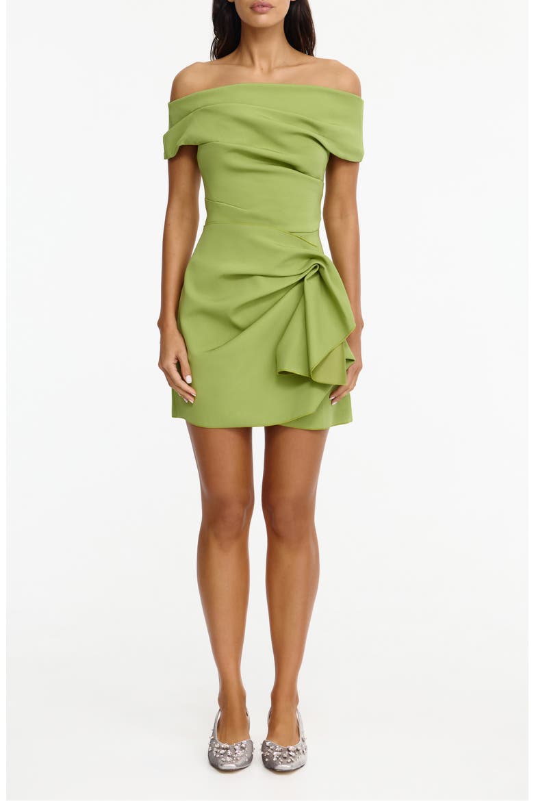 Mersham Gathered Off the Shoulder Cocktail Minidress, Main, color, CHIVE