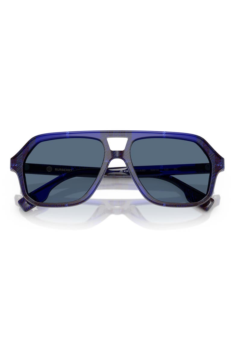 Burberry Kids' 50mm Irregular Sunglasses, Alternate, color, Check Blue / Dark Blue