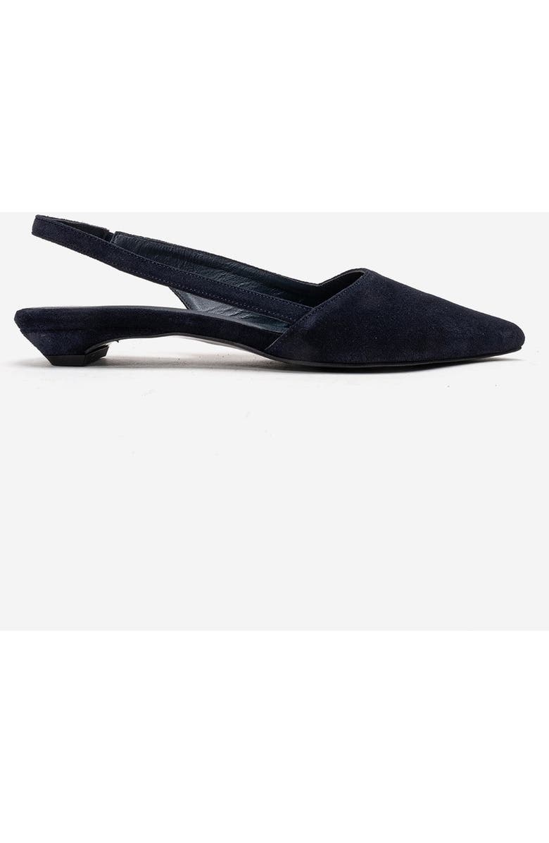 Forever & Always Shoes Berlina Leather Slingback Pump, Alternate, color, Navy Suede