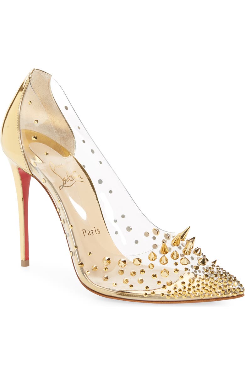 Christian Louboutin Grotika Spike Clear Pump, Main, color,