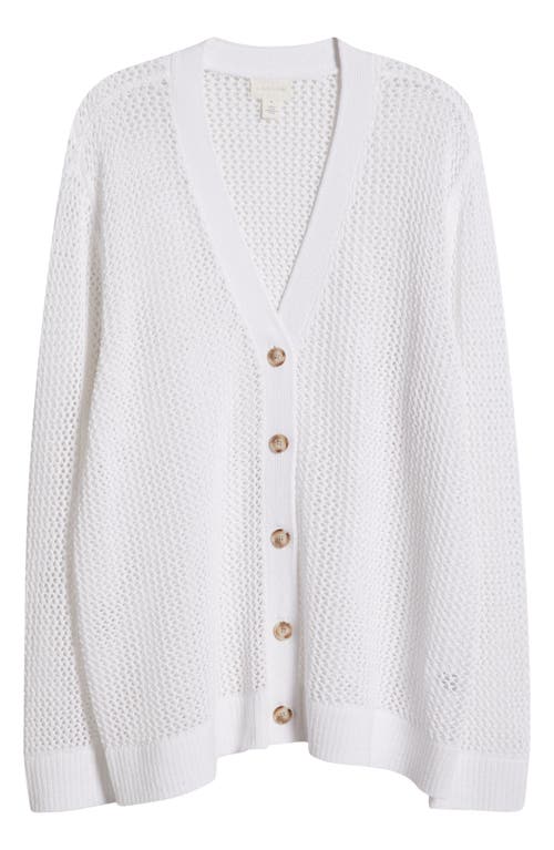 Shop Caslonr Caslon(r) Open Stitch Cotton Cardigan In White