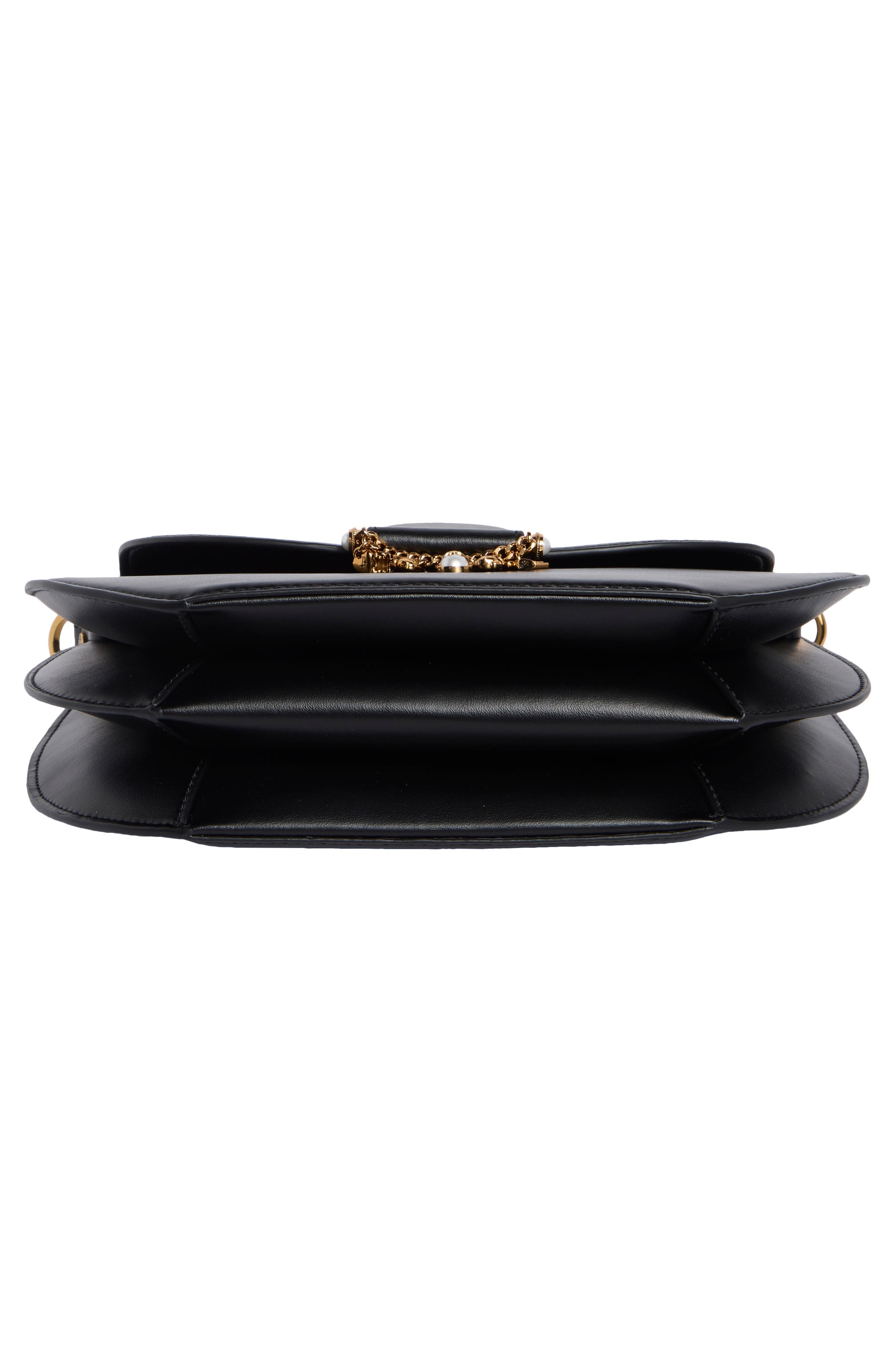 Jocelina Leather Shoulder Bag, Alternate, color, BLACK/ GOLD
