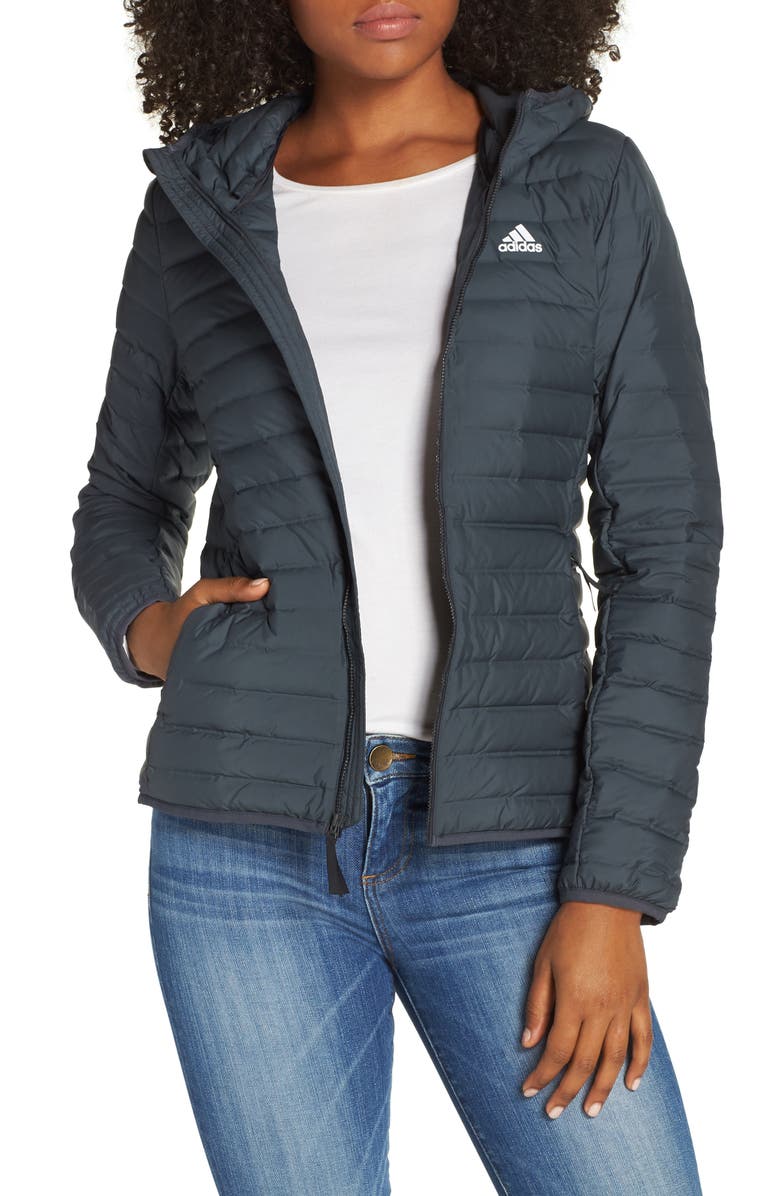 adidas Varilite Water Repellent Hooded 600-Fill-Power Down Jacket, Main, color, 