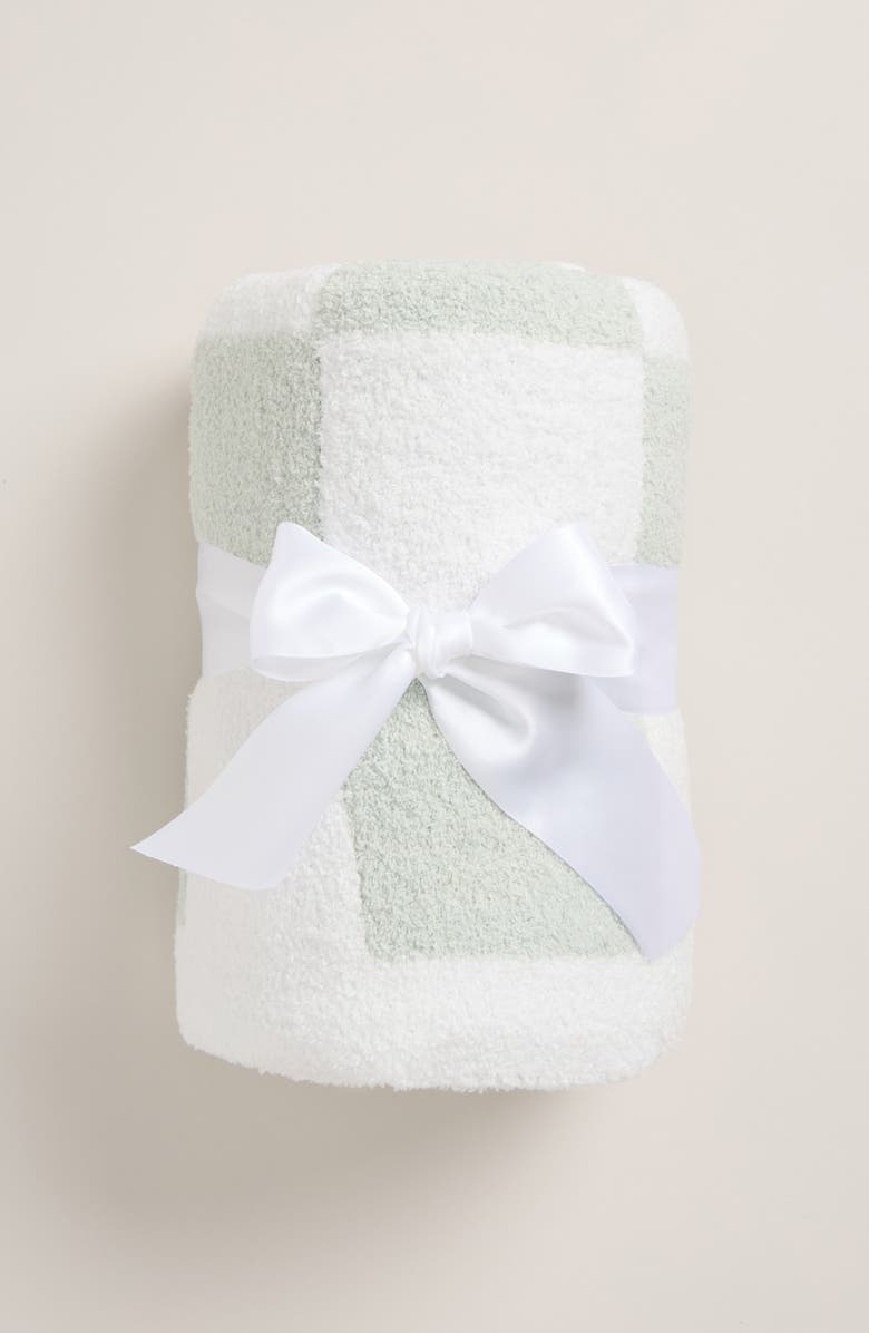 Nordstrom Print So Soft Chenille Blanket, Alternate, color, Green Hush Check