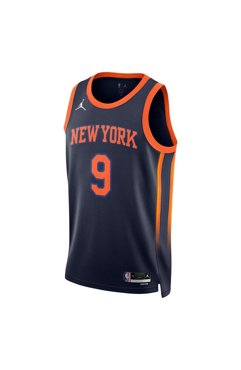 Jordan Brand Unisex Jordan Brand RJ Barrett Navy New York Knicks Swingman Jersey - Statement Edition, Alternate, color, 