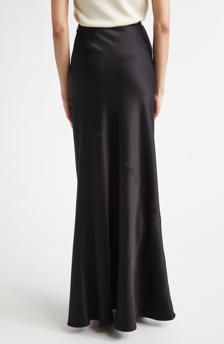 ST. JOHN Beverly Liquid Satin Skirt, Alternate, color, Black