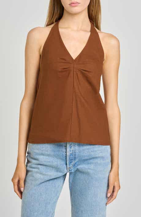Kaia Linen Blend Halter Top