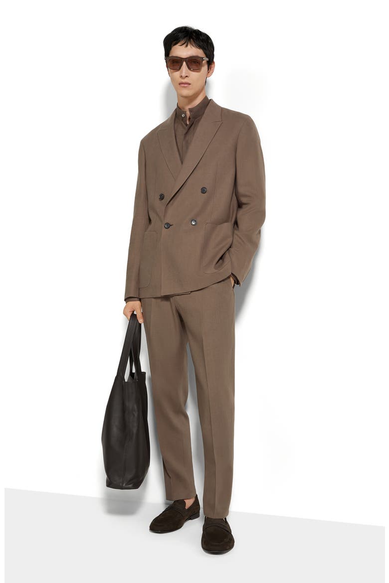 Linen Trousers, Alternate, color, MEDIUM BROWN