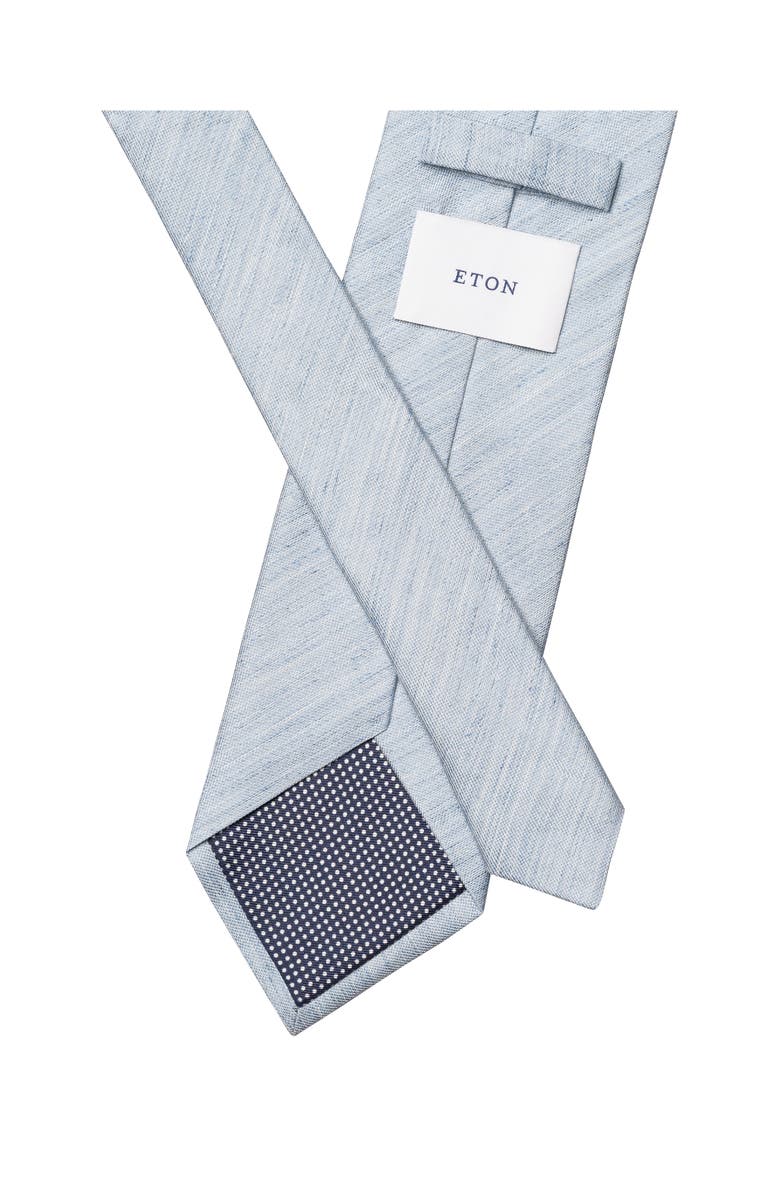 Eton Light Blue Solid Linen & Silk Tie, Alternate, color, Light Blue