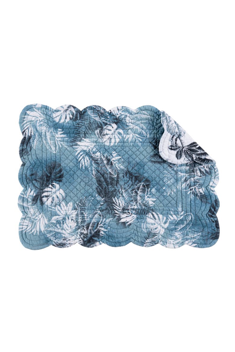 Bruno Palms Placemats Set of 6, 13" x 19", Alternate, color, White