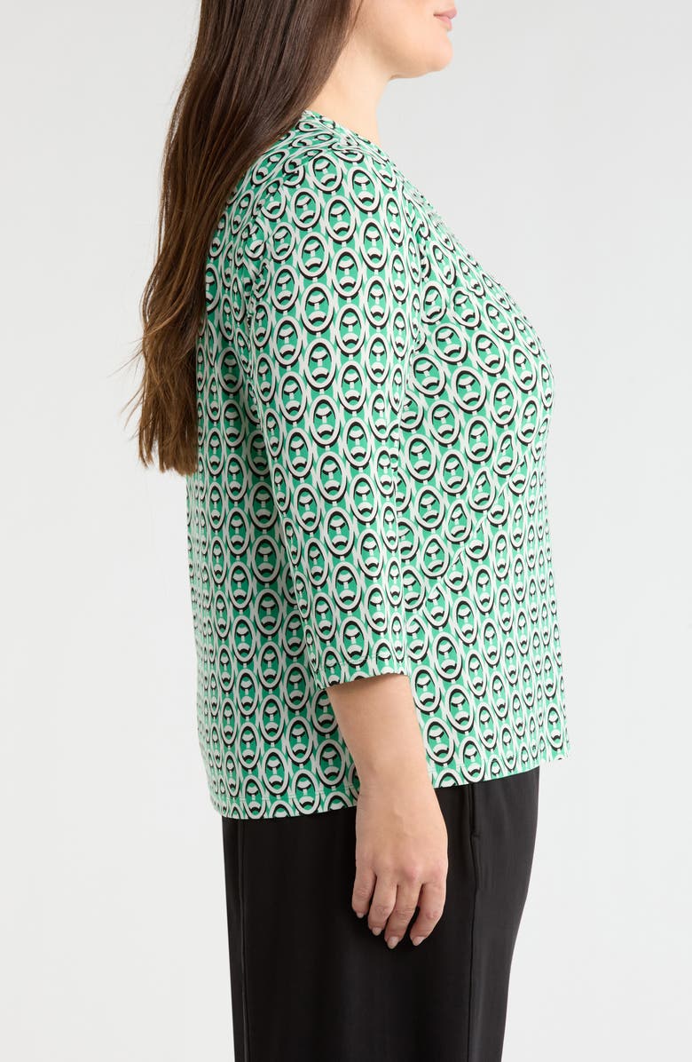 Jones New York Bar Keyhole Top, Alternate, color, Kelly Multi