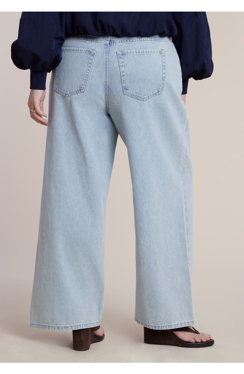 ELOQUII Snap Front Midrise Jean, Alternate, color, Light Wash