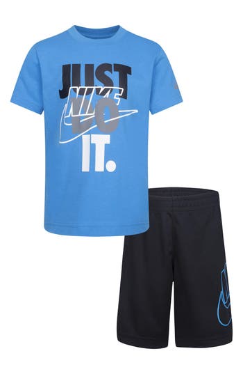 Nike 'just Do It' Shorts & T-shirt Set In Multi