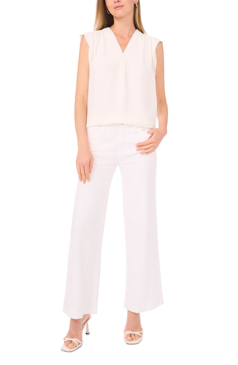 Vince Camuto Flutter Sleeve Top, Alternate, color, Neutral