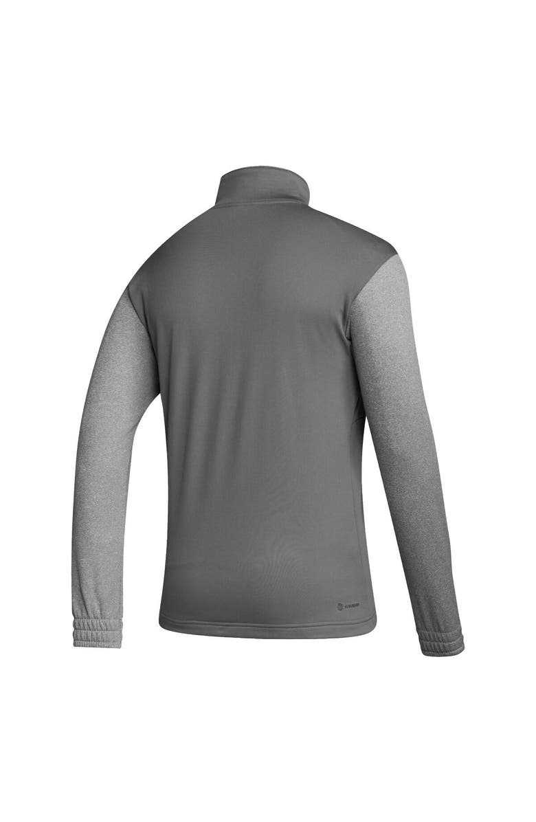 adidas Men's adidas Gray Manchester United Crest Long Sleeve Half-Zip Top, Alternate, color, 