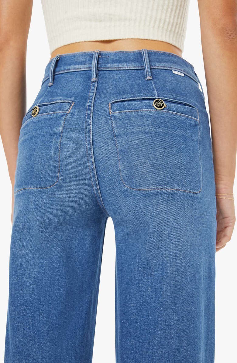 MOTHER The Stashed Hustler Roller Patch Flare Leg Jeans, Alternate, color, Whisk Me Away