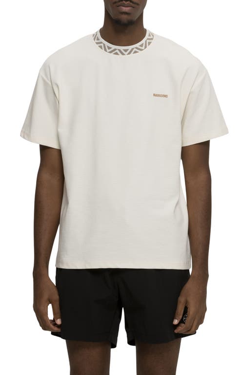 Maui & Sons Break Neck Oversize Textured Cotton T-Shirt in Cream  product