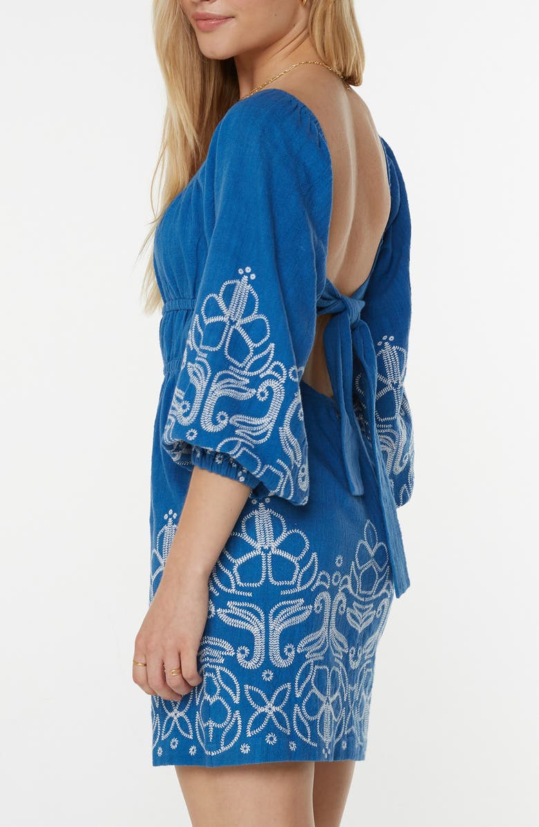 Roxy Under the Palms Embroidered Minidress, Alternate, color, Star Sapphire Embroidered