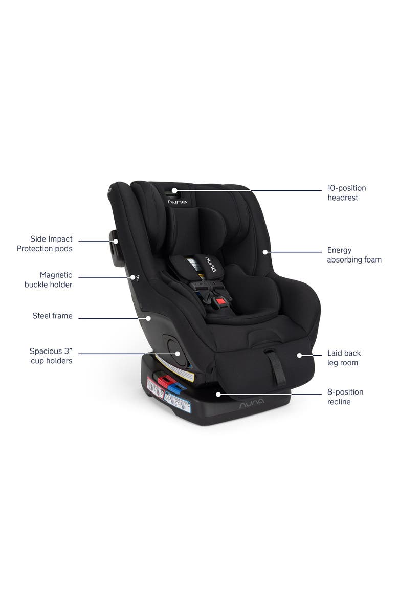 Nuna Rava Flame Retardant–Free Convertible Car Seat, Alternate, color, Caviar