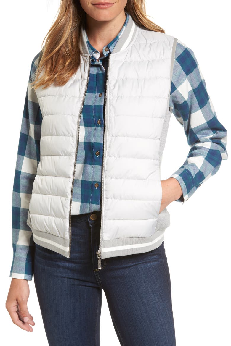 Bleachey Quilted Gilet, Main, color, LIGHT GREY MARL / GLACIER