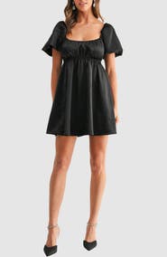 All in Favor Satin Babydoll Minidress