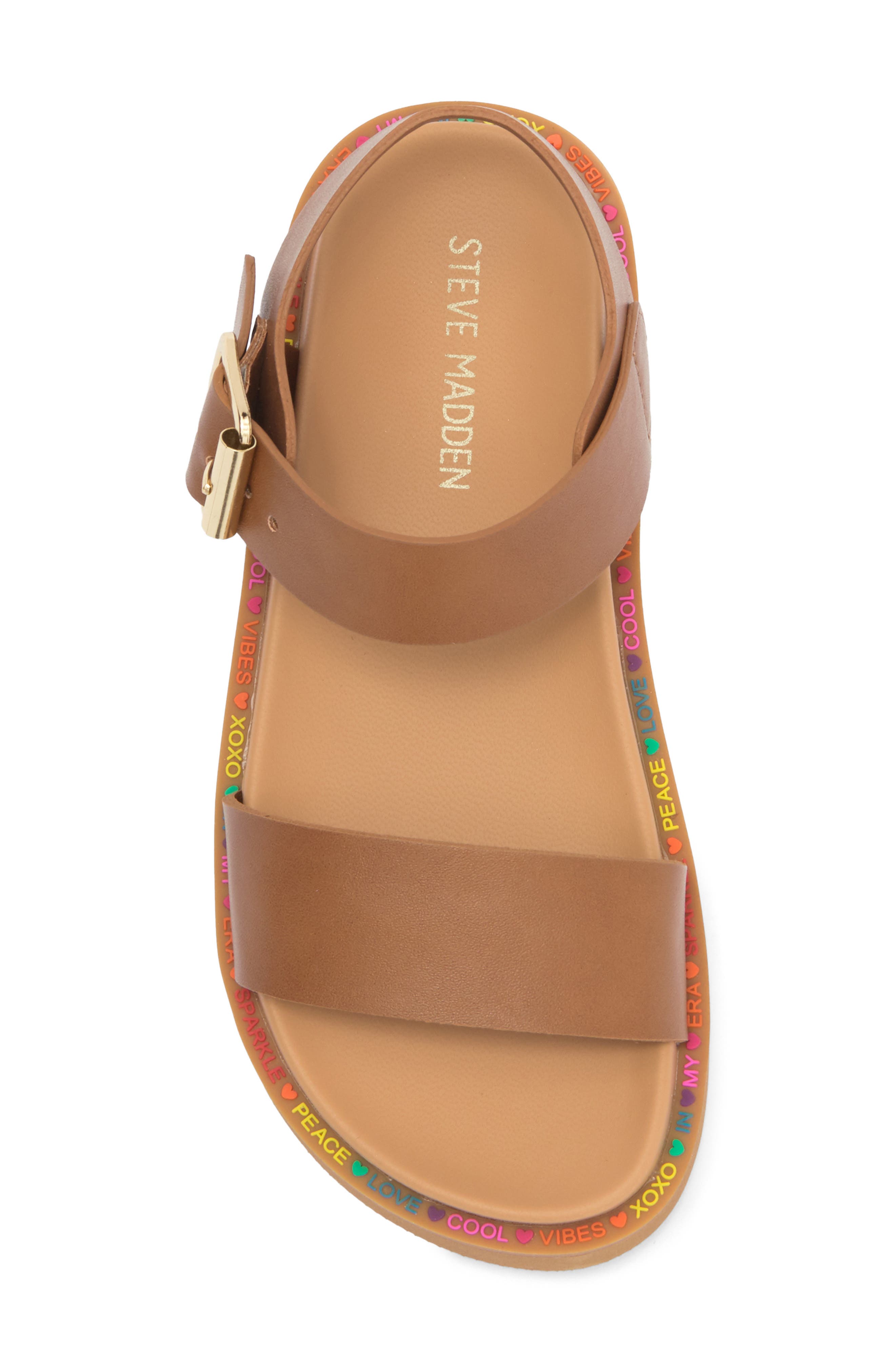 Steve Madden Kids' Jelira Ankle Strap Sandal, Alternate, color, Cognac