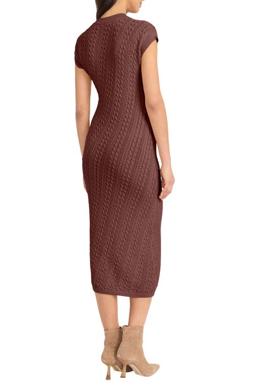 The Good Journey Cap Sleeve Midi Sweater Dress In Brown