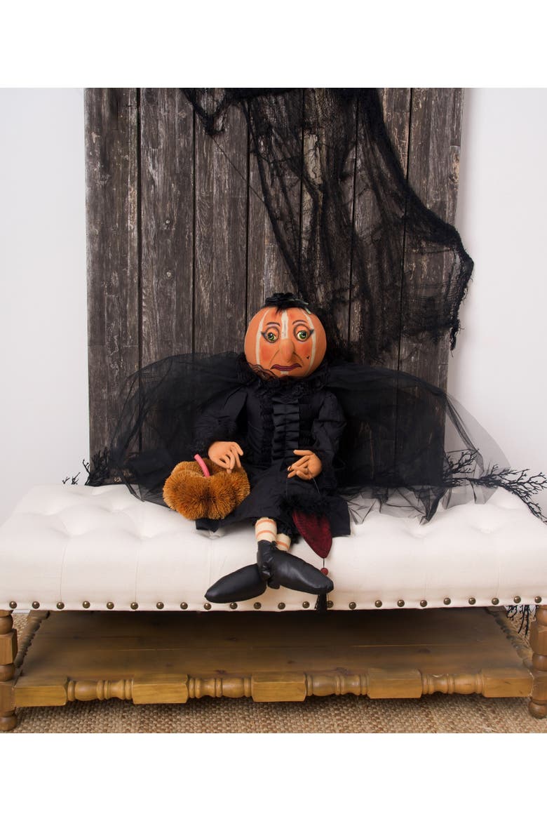 Quintessa Pumpkin Witch Halloween Art Doll Figurine, Alternate, color, Black