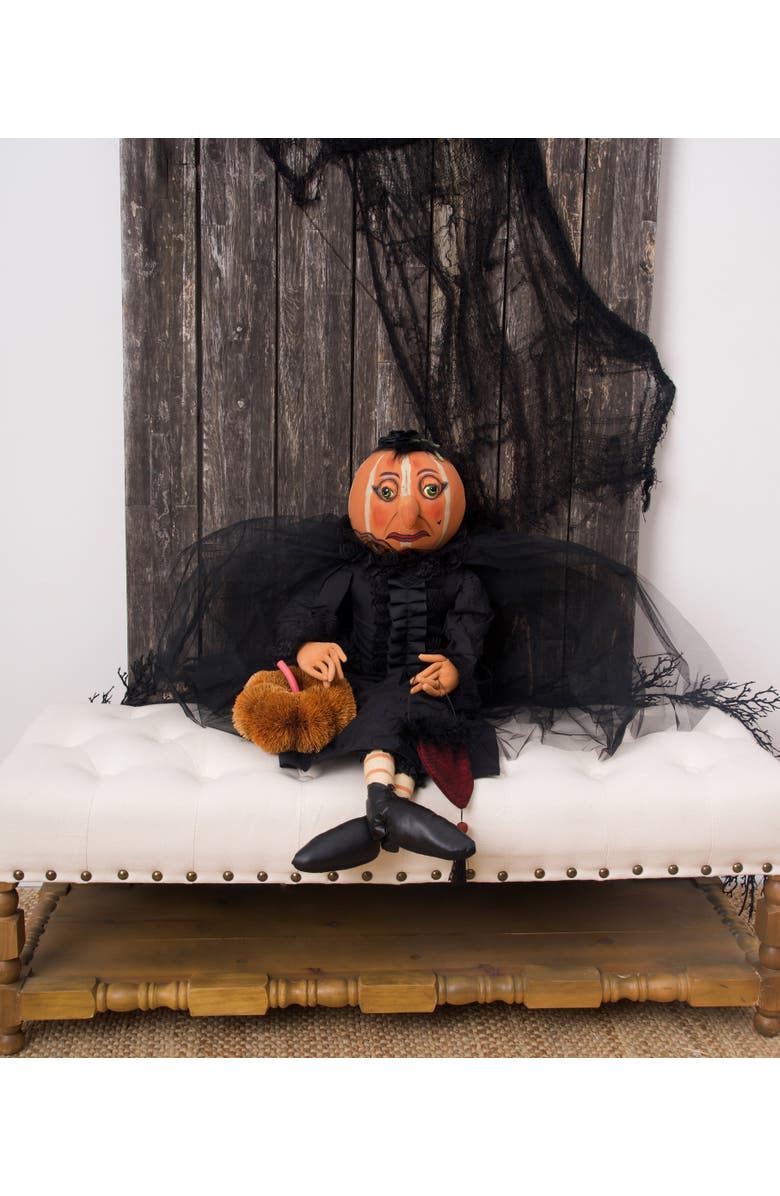 Gallerie II Quintessa Pumpkin Witch Halloween Art Doll Figurine, Alternate, color, Black