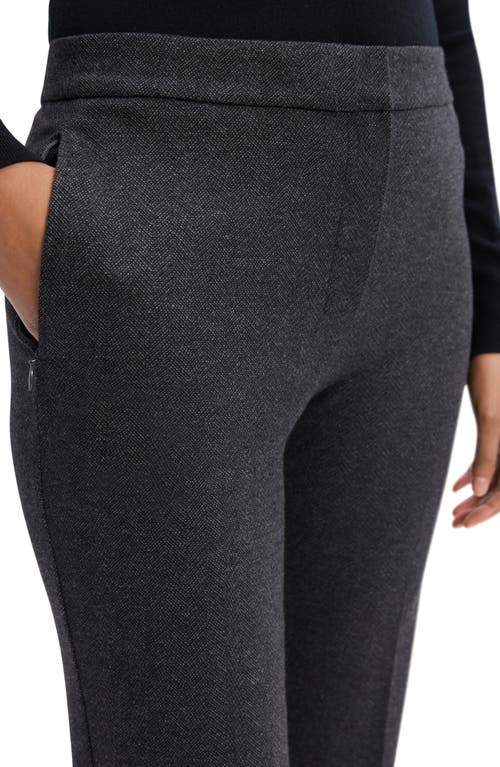 Theory Herringbone Knit Cropped Pants In Charcoal Melange - A08