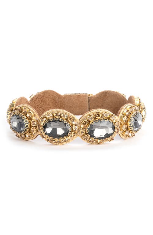 Deepa Gurnani Celine Crystal Bracelet in Gunmetal 