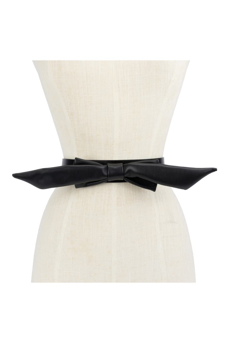 bow belt, Alternate, color, BLACK