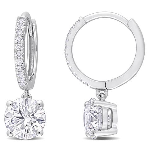 Lab-Grown Diamond Dangle Huggie Earrings 14k