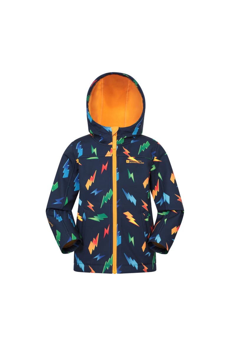 Childrens/Kids Exodus Printed Water Resistant Soft Shell Jacket, Main, color, Bright Yellow