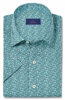 David Donahue Cocktail Print Lyocell Short Sleeve Shirt