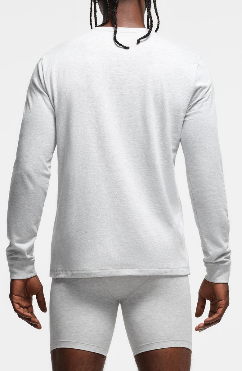 SKIMS Long Sleeve Cotton T-Shirt, Alternate, color, Light Heather Grey