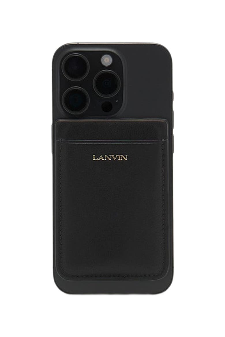 Magnetic Leather Cardholder, Alternate, color, Black