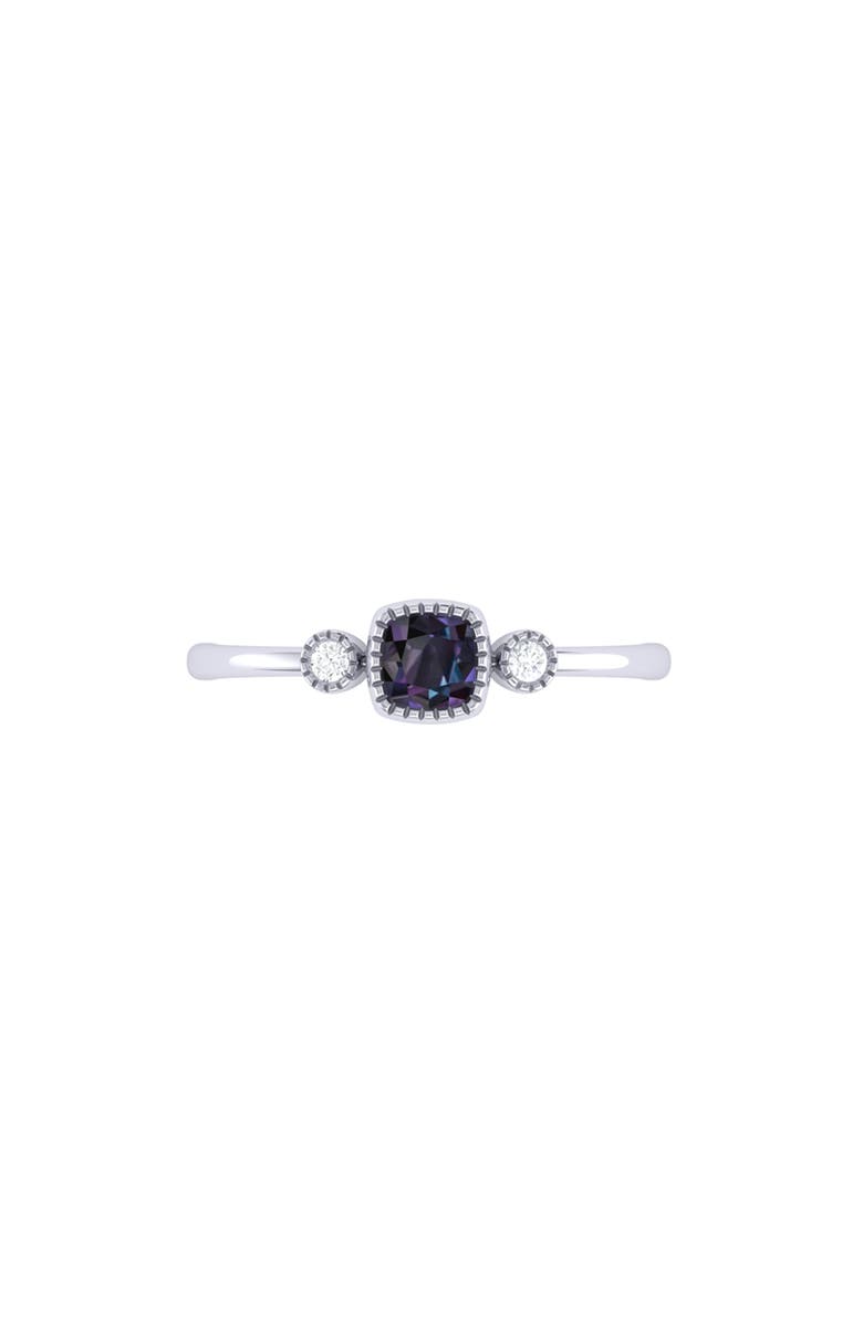 LuvMyJewelry Cushion Cut Alexandrite & Diamond Ring, Alternate, color, 14K White Gold
