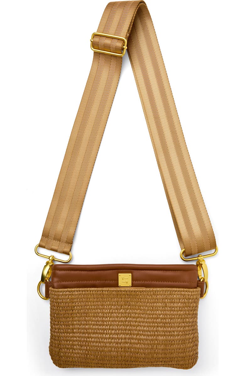 THINK ROYLN Raffia Convertible Belt Bag, Alternate, color, Sand Dune Raffia And Mocha